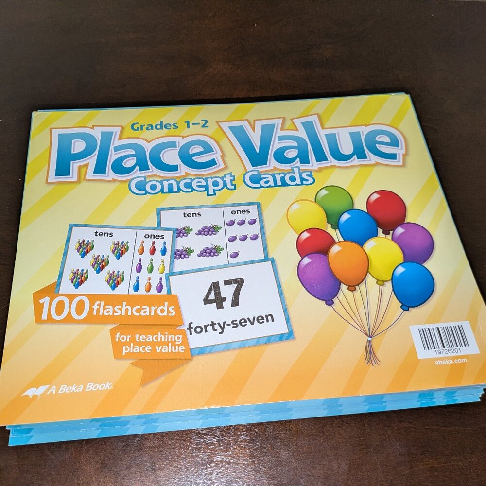 Abeka Place Value Concept Cards, Grades 1-2 LIKE NEW
